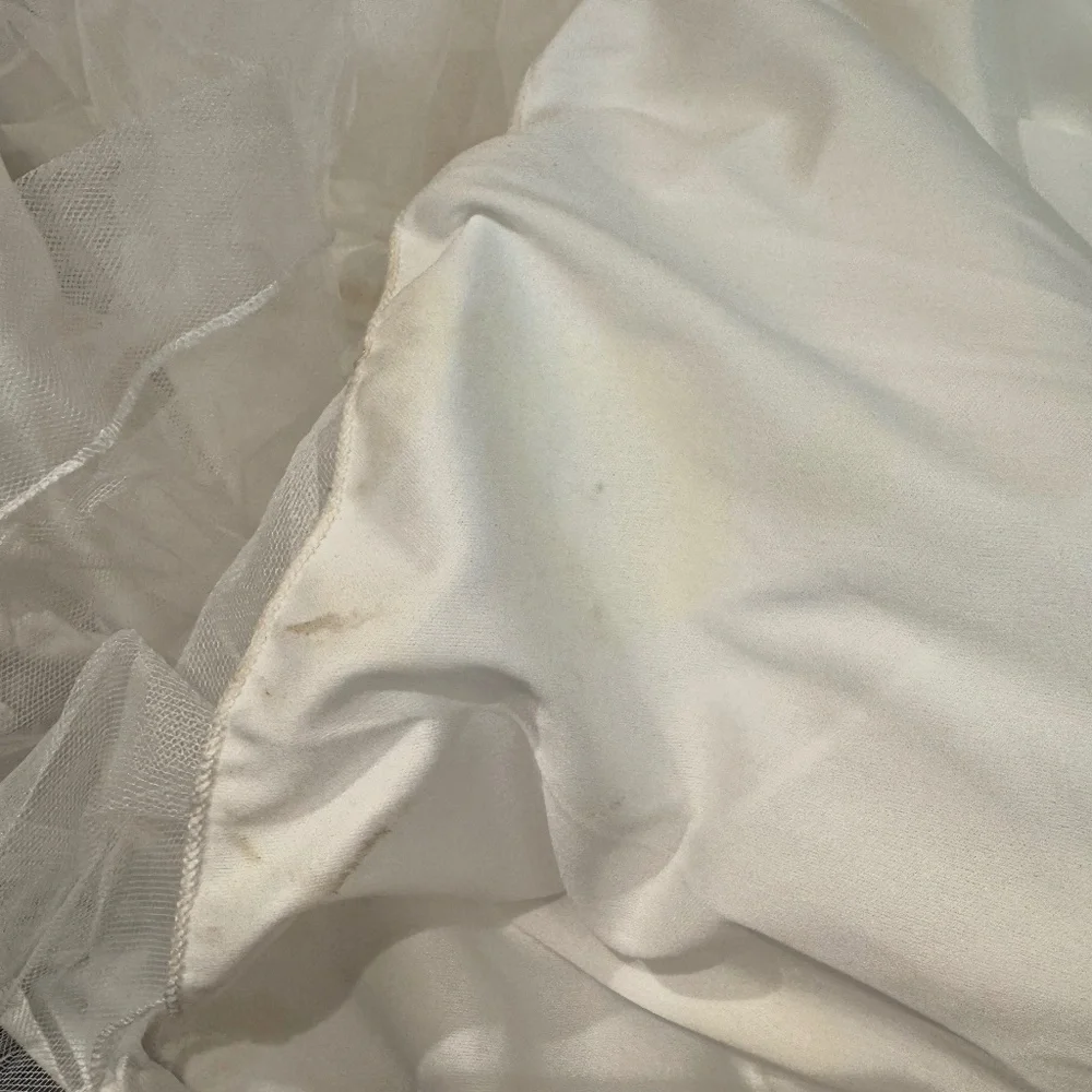 Say Yes to the Prom Juniors Embellished Strapless Cascade Gown Ivory Gold  SZ 7 - Picture 11 of 16